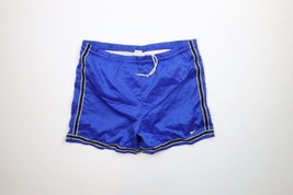 Vtg 90s Nike Mens 2XL Distressed Lined Silky Nylon Running Soccer Shorts Blue - £54.63 GBP