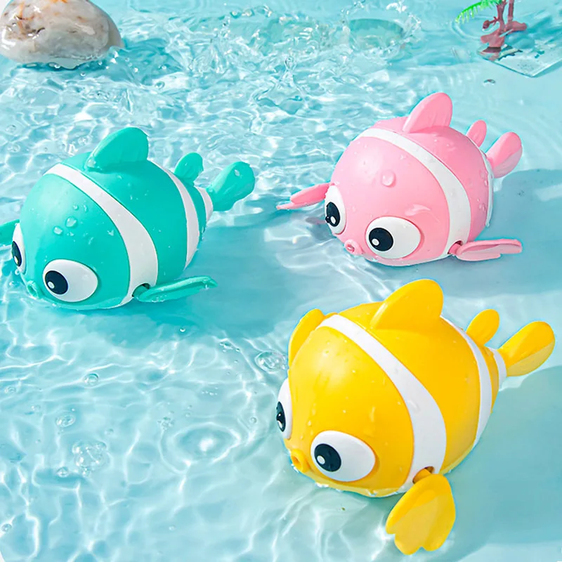 Baby Bath Toys Cute Swimming Fish Cartoon Animal Floating Wind Up Toys W... - $8.00