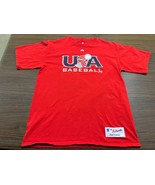 USA Olympic Baseball Staff Men’s Red T-Shirt - Majestic - Large - £14.15 GBP