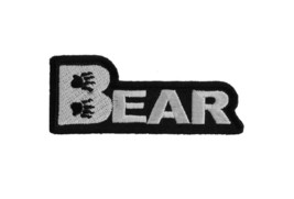 BEAR with Paws 3&quot; x 1-1/4&quot; iron on patch (2751) Biker (F23) - £4.20 GBP