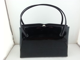 Vintage Colego Made in Canada Black Patent Leather Handbag. - £47.07 GBP