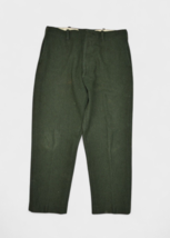 Vintage Wool Pants Mens 34x28 Green Heavyweight Hunting Mackinaw Trouser... - $44.36