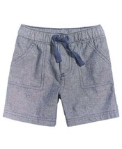 First Impressions Baby Boys Woven Cotton Shorts, 3-6 Month, Dark Navy Chambray - £17.01 GBP