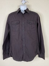 Buckle Black Men Size M Purple Pinstripe Snap Up Shirt Long Sleeve Stand... - £5.62 GBP
