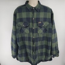 Gander Mountain Guide Series Flannel 2XLT Green Plaid Heavy Lined - £21.75 GBP