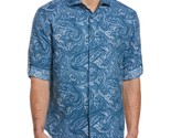 Cubavera Men&#39;s Paisley Print Linen/Cotton Button-Front Shirt - Dark Blue... - $29.99