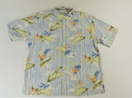 Tommy Bahama Blue Hawaiian Floral Short Sleeve Silk Aloha Shirt Mens Siz... - £39.95 GBP