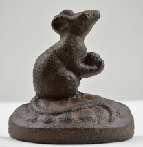 Mouse Design Cast Iron Door Stop Wedge Jam Home Decor Accent Collectible 3.5&quot; - £6.28 GBP