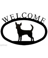 Wrought Iron Welcome Sign Chihuahua Silhouette Outdoor Dog Plaque Accent... - $35.79