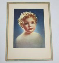 Art Deco Print Faith by Annie Benson Muller Child Portrait 16 x 12 Vintage 1935 - £20.14 GBP