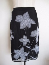 The Limited Floral Lily Applique Embroidered Tulle Skirt 6 Black White A-Line - £7.42 GBP