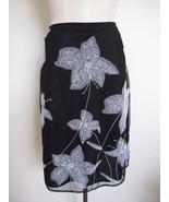 The Limited Floral Lily Applique Embroidered Tulle Skirt 6 Black White A... - £7.60 GBP