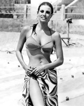 Raquel Welch with wet hair 1968 in bikini by swimming pool 8x10 inch photo - £7.79 GBP