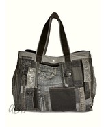 Recycled Denim Patchwork Tote Bag: Large Upcycled Jeans Handbag - $3,184.59 MXN
