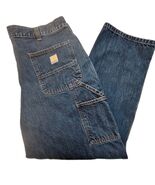 Carhartt Loose Fit Denim Double Knee Dungaree Mens Jeans 38x30 Utility P... - $693.26 MXN
