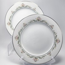 Noritake Early Spring Salad Plates  8.25in Set of 2 White Pink Yellow Floral - £28.78 GBP