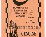 Carini&#39;s Genuine Italian Food Menu Highway 51 E Roadway Inn Gillette Wyo... - £13.95 GBP