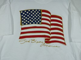 Vtg Wild Side God Bless America Flag Patriotic USA T-shirt NOS - $19.99