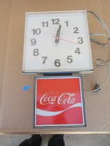 Vintage Enjoy Coca Cola Hanging Wall Clock Sign Advertisement  G - £141.32 GBP