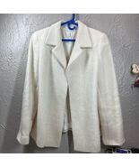 Women&#39;s Josephine Chaus Beige Open Front Wool Mohair Blazer Jacket Size 10 - $30.00