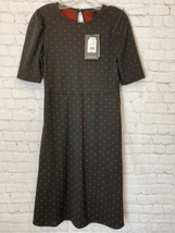 Who What Wear Womens S Dress Black Polka Dot Knee Length Jacquard Stretch NWT - $8.42