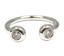 Rare Georg Jensen Aurora 18K White Gold Diamond Ring sz 5.5 51 #3572580 - $2,310.00