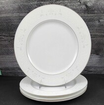 Sango Florence Dinner Plate 10 5/8&quot; Set of 4 Gray Scrolls Japan 3646 Dis... - $45.59