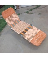 Vintage Folding Jelly Tube Chaise Lounge Lawn Chair Vinyl Retro Orange W... - $1,013.16 MXN