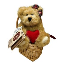 Vintage Boyds Bears Mini Happy Heart Bear in Basket TJ&#39;s Best Dressed 5 Inch - £15.29 GBP