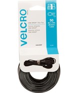 50 Cord &amp; Cable One Wraps thin TieS 8&quot;x1/2&quot; Nylon Straps Black Gray VELC... - $559.11 MXN