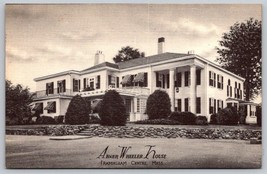 1955 Abner Wheller House Framingham Massachusetts Postcard linen black &amp; white - £3.86 GBP