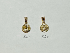 10K Yellow Gold Scapular Sacred Heart &amp; Our Lady of Mount Carmel 9mm Bab... - $1,562.12 MXN