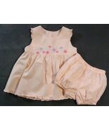 Oshkosh B’gosh 2PC Dress Set- Embroidered Peach/white Stripe 6/9mo Vintage - $32.73