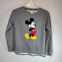 Disney Mickey Mouse Sweatshirt Womens Small with Large Textured Logo - £14.60 GBP