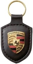 Porsche - Accessories | Porsche Leather Crest Key Chain - Black - New - £39.47 GBP