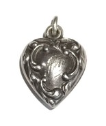 VINTAGE STERLING SILVER  PUFFY HEART CHARM - Heart - $61.12 CAD