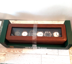 6 Piece Watch Case Woodburry Brown New in Box - £18.67 GBP