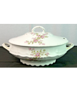 VTG Victoria Austria 347 Porcelain Soup Tureen Pink Flowers Gold Trim-Ea... - $34.65