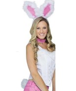 Halloween Bunny White 3 Pc Headband, Tail &amp; Choker Costume Accessory Kit - £9.14 GBP