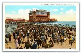 Sunday Bathing Scene Atlantic City NJ New Jersey UNP WB Postcard O17 - $3.91