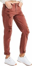 American Eagle Womens 3332211 Destroyed Distressed Tomgirl Jeans, Rust Red - $22.25