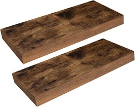 Hoobro Floating Shelves, Wall Shelf Set Of 2, Rustic Brown Bf40Bj01, 15 Point 7 - £30.91 GBP