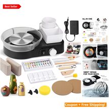 Compact Pottery Wheel with Detachable Water Basin - Beginner's Complete Kit - $209.83