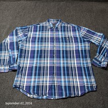 Canyon Guide Outfitters Shirt Men Large Blue Plaid Casual Long Sleeve - $13.97