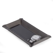 Bey Berk Rectangular Valet in Grey Leatherette Tray - £19.89 GBP