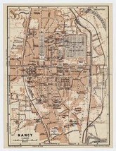 1909 Antique City Map Of Nancy / Lorraine / France - £17.09 GBP
