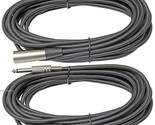 2 Pack Lot 10 Ft Xlr 3-Pin Male To 1/4&quot; Mono Shielded Microphone Mic Aud... - $30.99