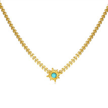 Accessories Light Luxury Choker Sunflower Pendant Titanium Steel Necklace - £9.45 GBP
