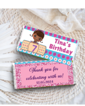 12 Doc Stuffins Birthday DIY Customized Candy Bar Wrappers w Foil &amp; Clea... - £18.83 GBP
