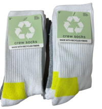 4 Pairs Soft Unisex Crew Socks One Size Fits Most Made with Recycled Fibers - $16.82